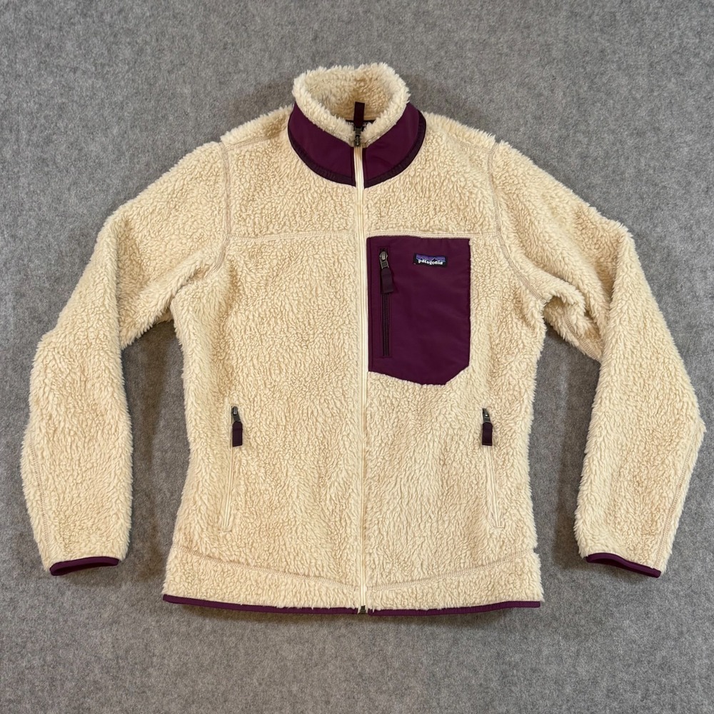 Patagonia Classic Retro-X Deep Pile Oatmeal Fleece Full Zip Jacket Women Size L